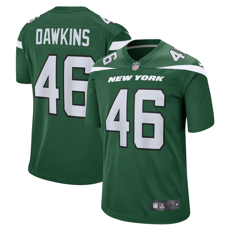 Men New York Jets 46 Noah Dawkins Nike Gotham Green Team Game NFL Jersey